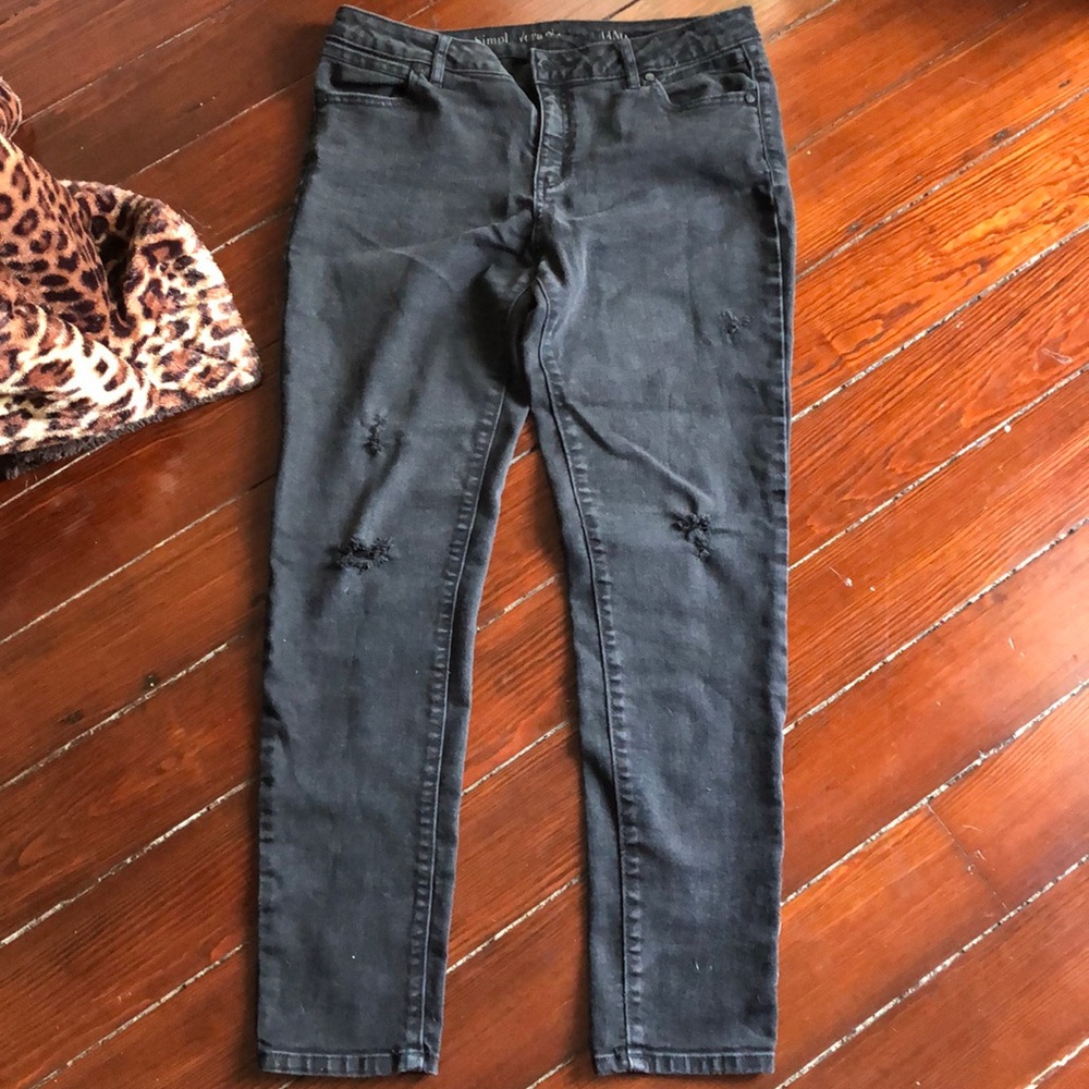Simply Vera Wang Black Ankle Skinny Jeans